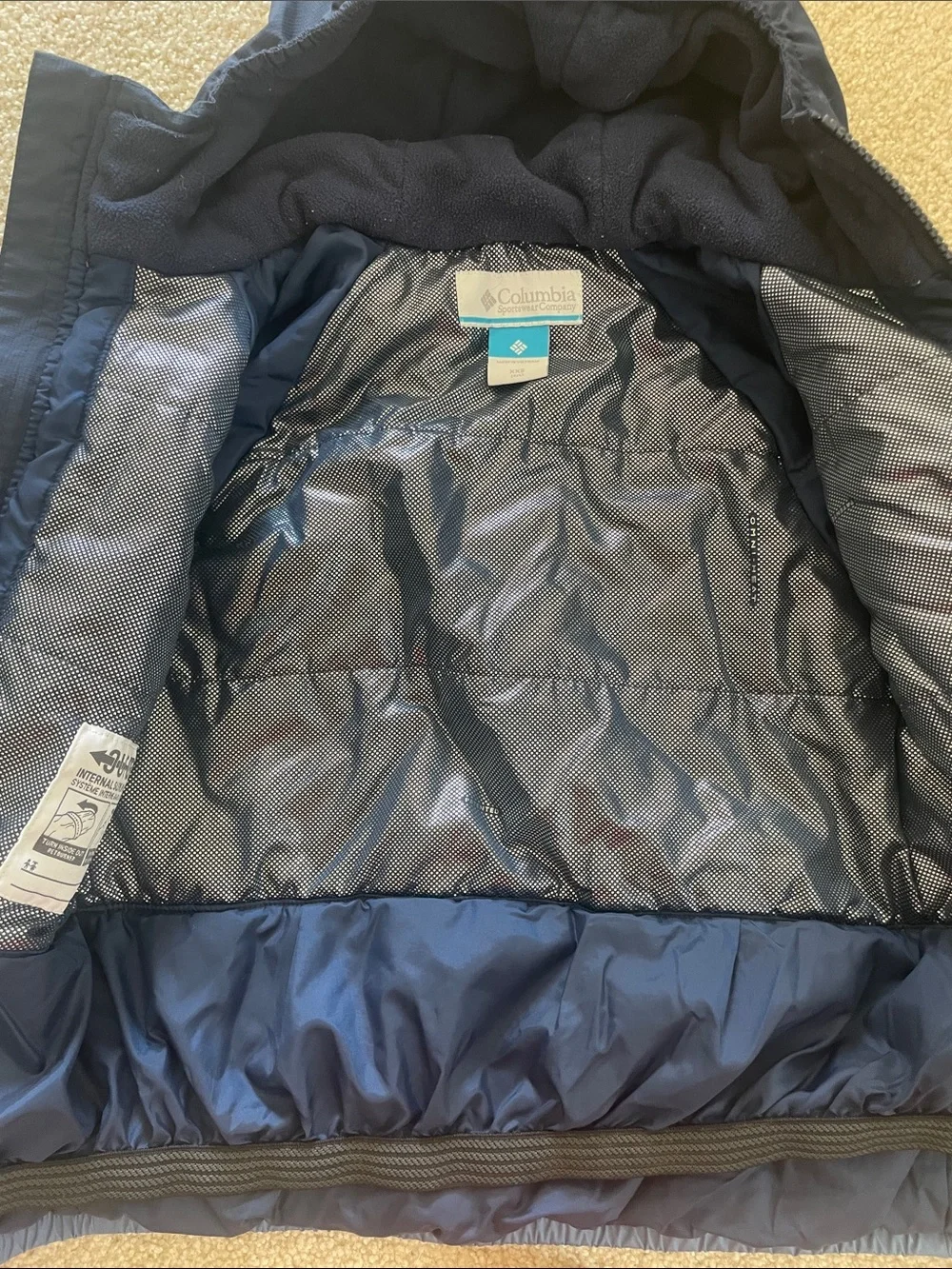Columbia Two-Tone Blue Hooded Kids Winter Jacket
